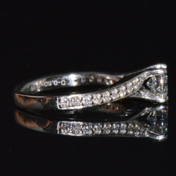 GIA Certified Natural 0.69CTS VVS E Diamond Solid 950 Platinum Designer Ring - Picture 4 of 11